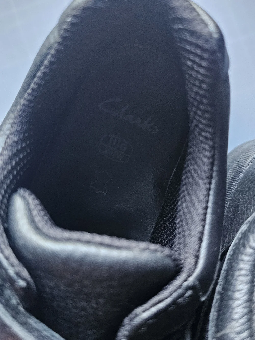 Clarks Kids Black Leather Velcro Moccasin School Shoes